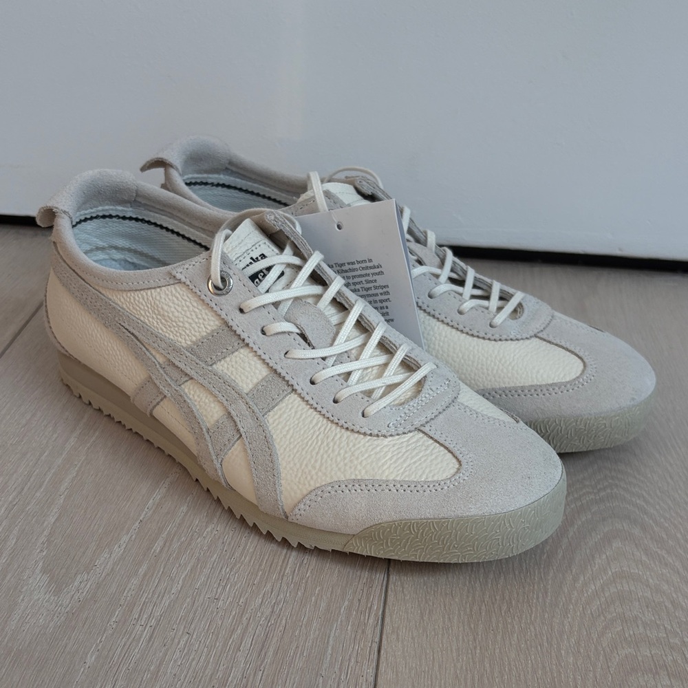 Onitsuka Tiger White and Cream Mexico 66 Leather Sneakers
